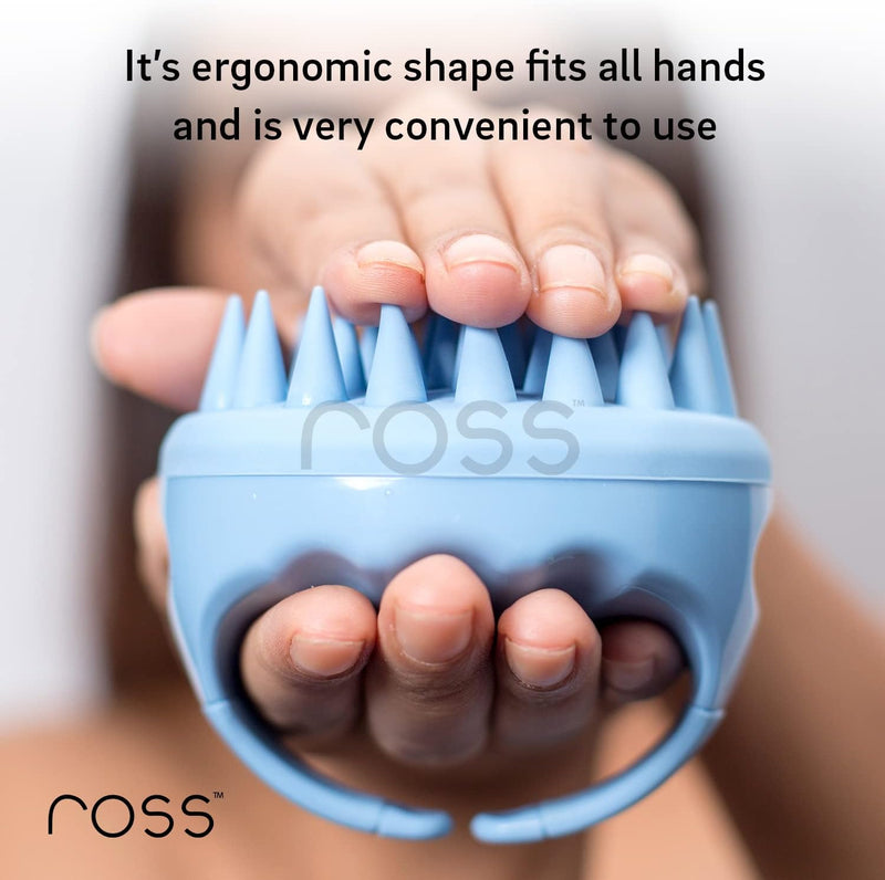 Ross Hair Scalp Massager Shampoo Brush with Soft Silicone Bristles (Black)
