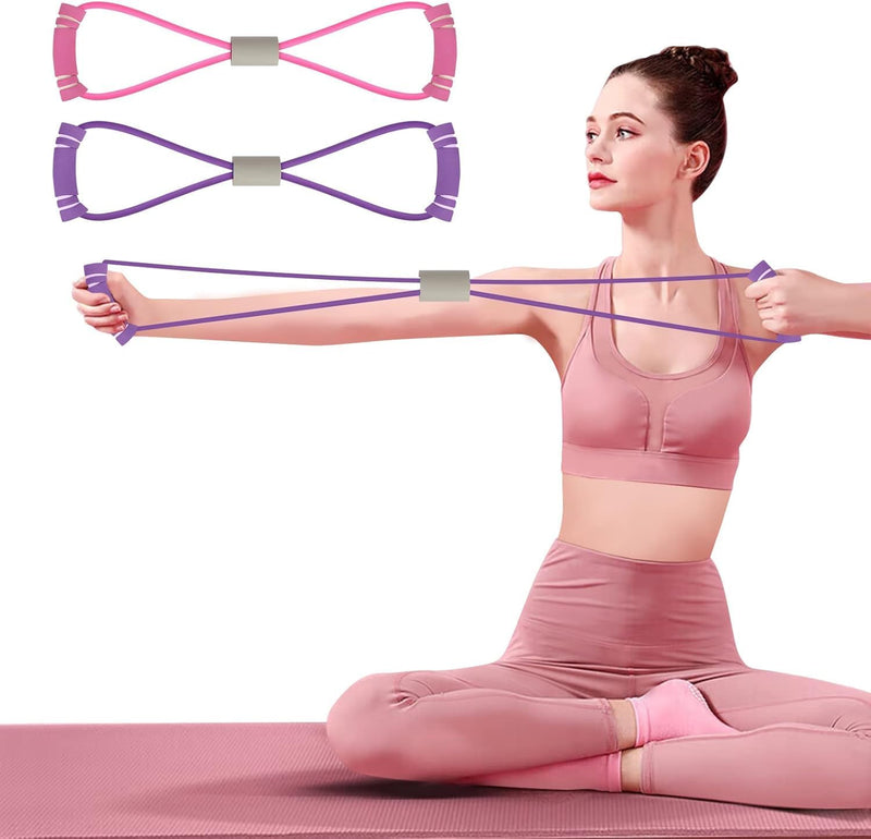 Figure 8 Resistance Bands, Yoga Resistance Band Stretch Fitness Band, Pull Rope, Chest Arm and Shoulder Stretch Bands Exercise Equipment for Home Workout, Physical Therapy, Strength Training