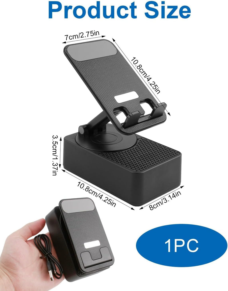 Induction Speaker Stand, 3 in 1 Foldable Cell Phone with Induction Speaker/Atmosphere Light/Anti-Slip Base, Audio Stand with 360 Rotation Foldable Dock