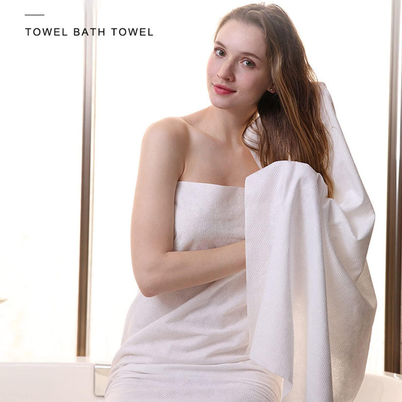 10 sets Disposable Bath Towels,70x140cm 28*58cm,Travel Disposable Towels Set，health and Safety ，Thicken Cotton Salon Towels Wash Towel Body Towels,Bath Towels for Hotel bathroom Beach Swimming Camping