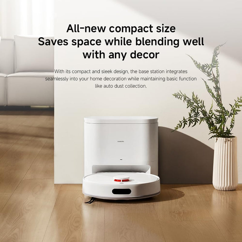 Xiaomi Robot Vacuum H40, 10000Pa powerful suction, LDS Navigation, Smart Mapping, Anti-tangle brush, Auto Dust Emptying, 180min Runtime, Works with Xiaomi Home App, Voice Control