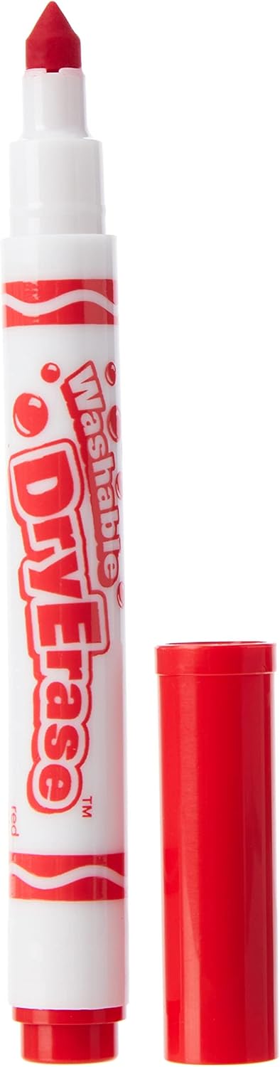 CRAYOLA Washable Dry-Erase Markers - Assorted Colours (Pack of 8) | Low Odour, Easy Wiping Colouring Fun! Ideal for Kids Aged 3+