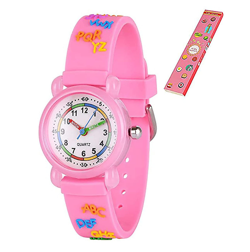 Toddler Kids Boys Girls Fabric Analog Watches Quartz Wrist Watch Waterproof Learning Time Wristwatches for Children