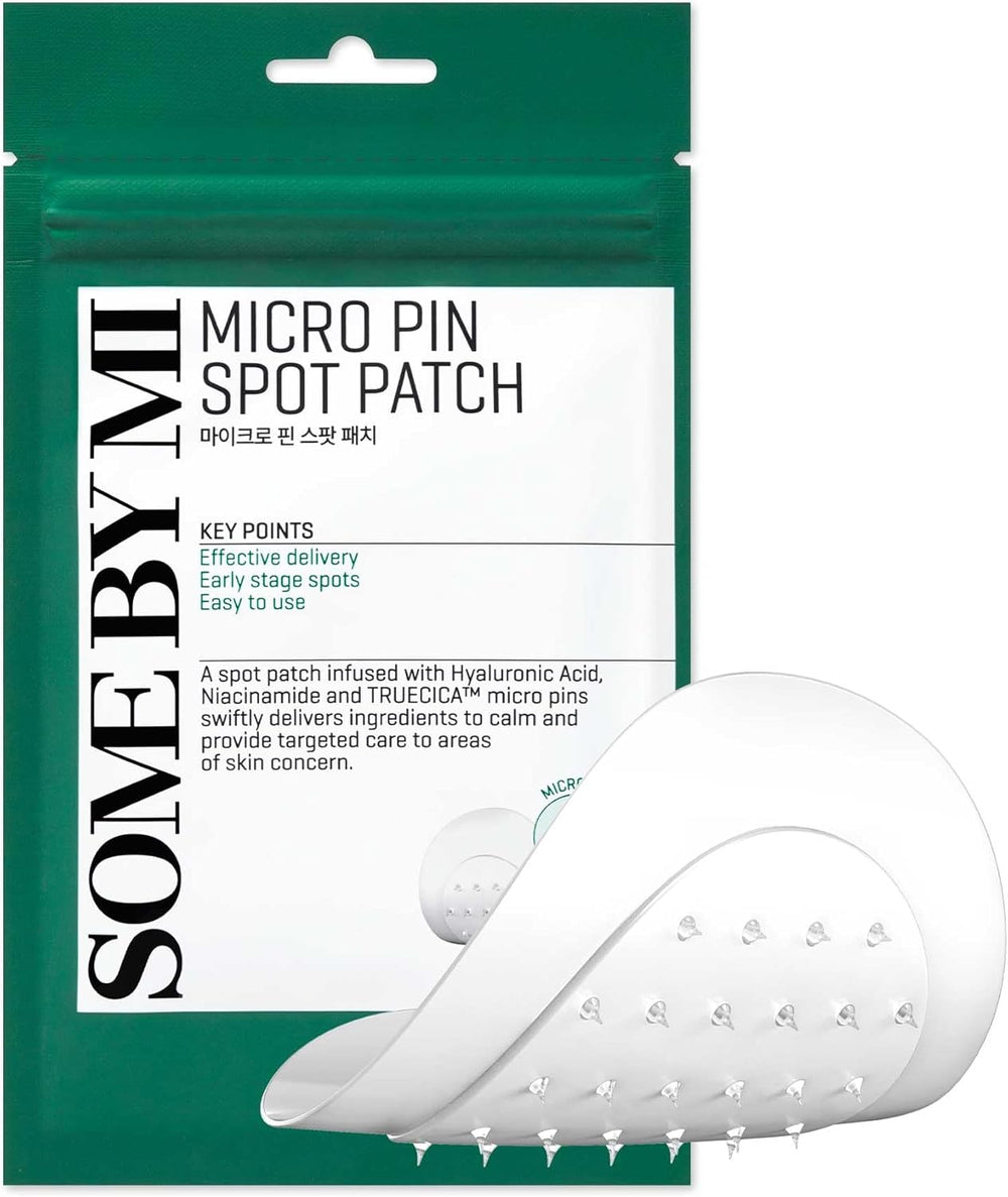 Some By Mi Micro Pin Spot Patch Pack of 1, 14mm 9 Counts Microneedle Hydrocolloid Pimple Patch with Salicylic & Hyaluronic Acid Skin Troubles Care Focused Spot Cover