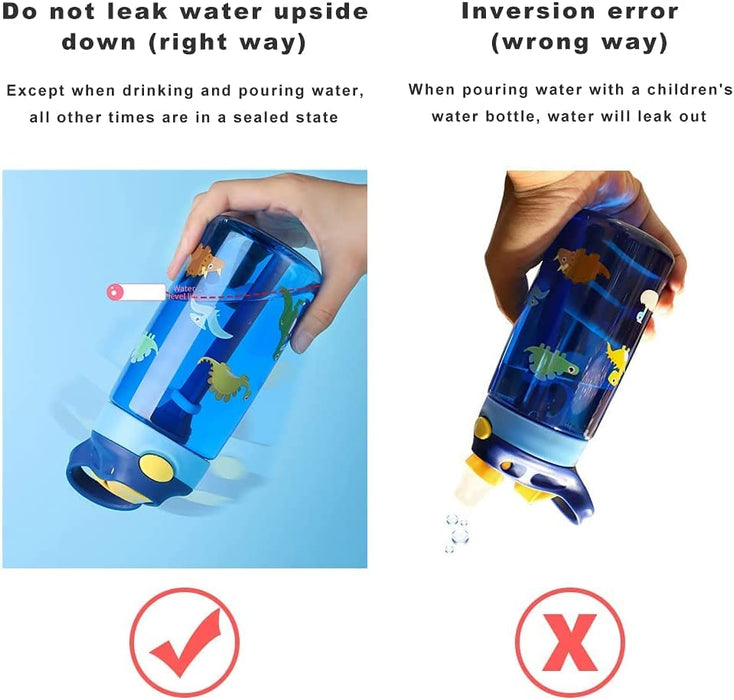 TEME Kids Water Bottle| 14oz Water Bottle Toddler Cup| Leakproof, Drinking Bottle for School,Travel & Picnic (Blue)