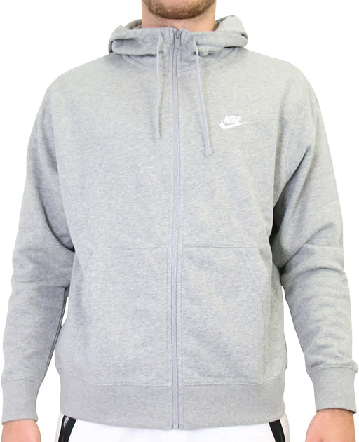 Men's M NSW Club Hoodie Fz Ft Sweatshirt - XXL DK GREY HEATHER/MATTE SILVER/WHITE