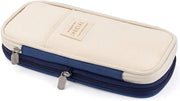 Nyganmelloz Large Capacity Pencil Case Pouch Portable Aesthetic Cute High Big Capacity Pen Cases Office College School Travel Stationery Makeup Storage Bag Box Desk Organizer for Girl Boy Women Men - Blue
