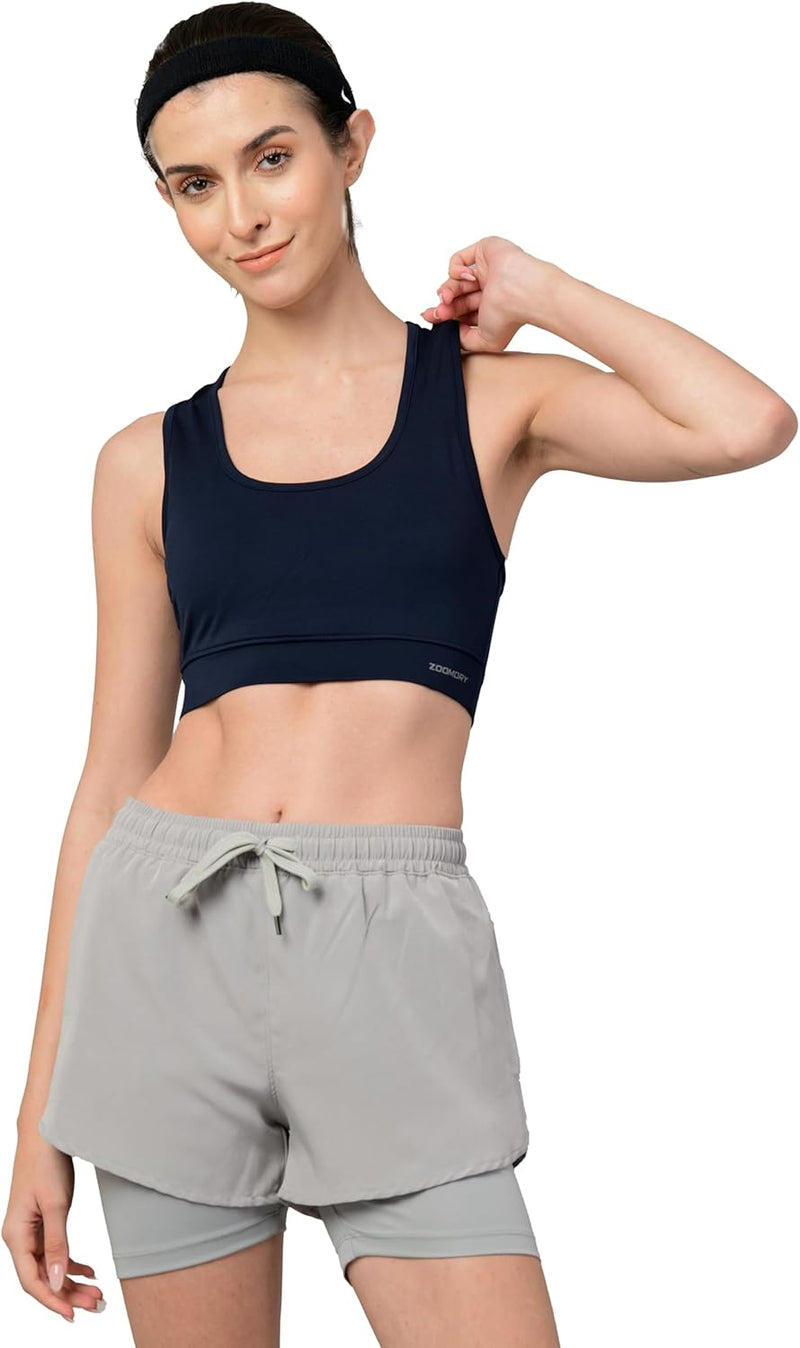 Women's PS CNS Regular Fit Dry-Fit Gym & Training Sports Bra - NAVY