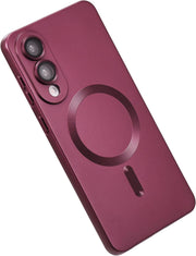 Magnetic for Samsung Galaxy S23 Ultra Case,Soft Silicone Samsung S23 Ultra Phone Case with Camera Protection,Anti-Fingerprint Samsung Galaxy S23 Ultra Case Compatible with MagSafe, Red - S25 Edge Burgundy