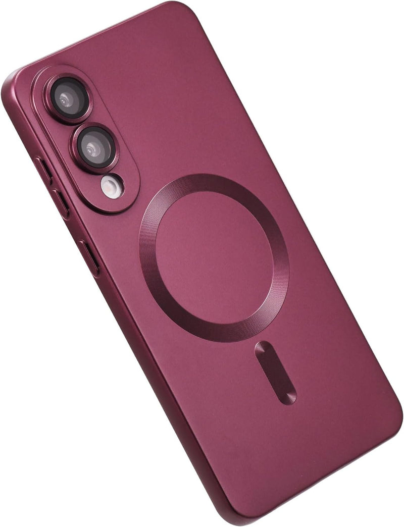 Magnetic for Samsung Galaxy S23 Ultra Case,Soft Silicone Samsung S23 Ultra Phone Case with Camera Protection,Anti-Fingerprint Samsung Galaxy S23 Ultra Case Compatible with MagSafe, Red - S25 Edge Burgundy