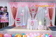 LQIAO 2 Panels Light Gold Sequin Backdrop Glitter Fabric for Wedding Birthday Parties Shimmer Wall-2x8ft