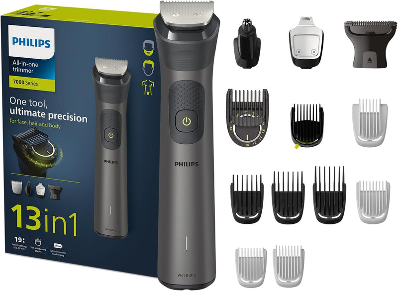 Philips All-in-One Trimmer MG7920/15 13-in-1 Face, Hair & Body Grooming Nose & Ear 120min Cordless, Showerproof - [NEW] MG7920/15, 13-in-1