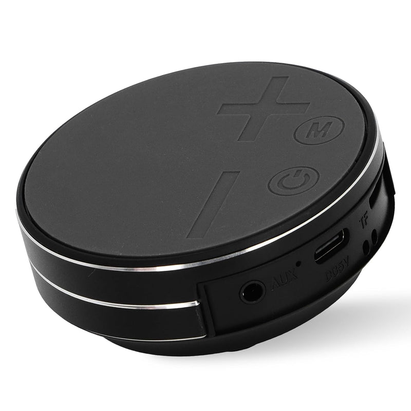 Bone Conduction Speaker, Portable Stereo Mini Waterproof Music Player, Mini Size Music Player with Strong Suction Cup Base for Home Outdoor Travel (Black)