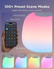 Lantern Floor Lamp, Halo Gradient Lamp with Silicone Soft Lamp Shade RGBICWW Smart Standing Lamp with 100+Scene Modes,1000K-10000K,Music Sync,1400lm,Matter Compatible,for Living Room, Bedroom