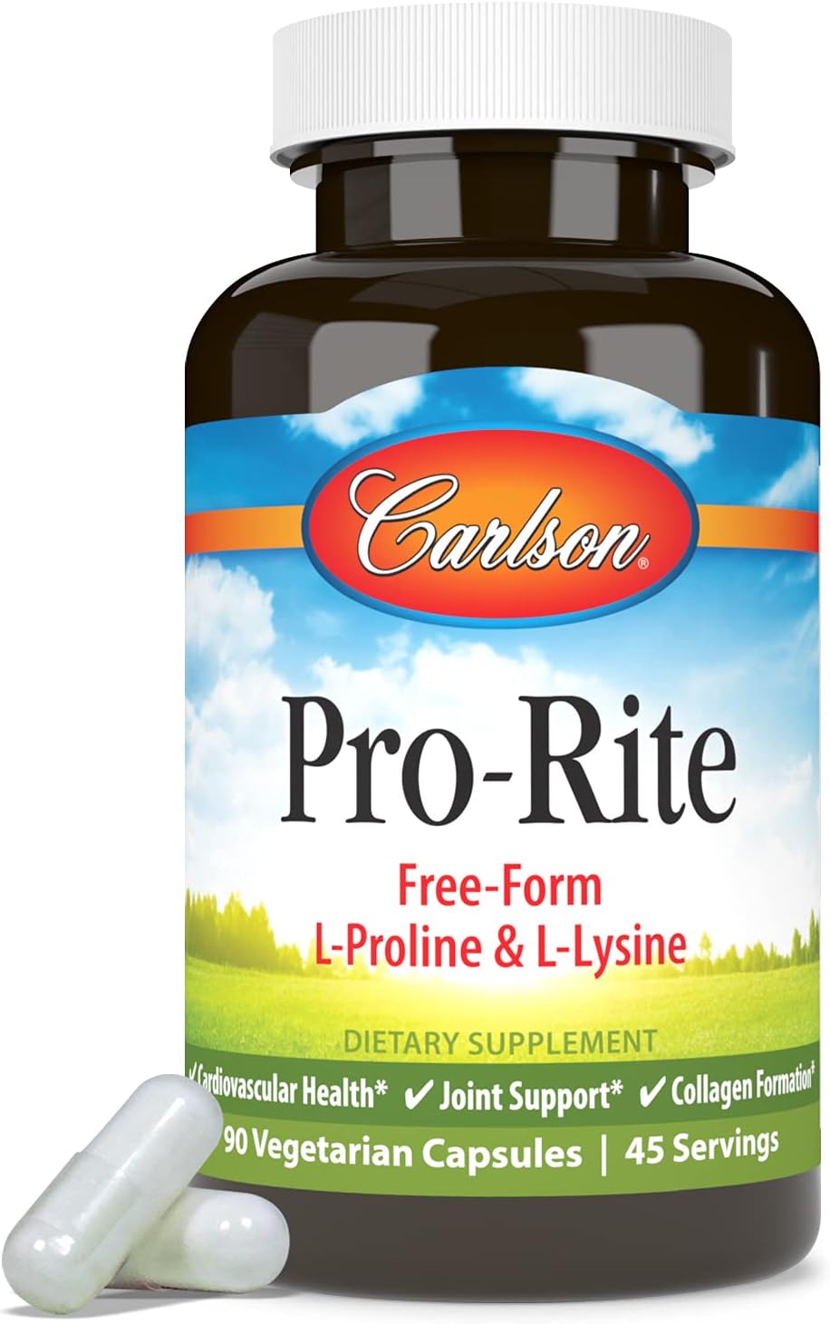 Carlson - Pro-Rite, Free-Form L-Proline & L-Lysine, Health, Joint Support & Collagen Formation, 90 Capsules – image 4