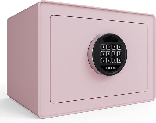 GOLDENKEY Digital Security Safe and Lock Box,Small Safe box for Money, Keypad Lock,Perfect for Home Office Hotel Business Jewelry Gun Use Storage,0.5 Cubic Feet,Pink - E68 PINK