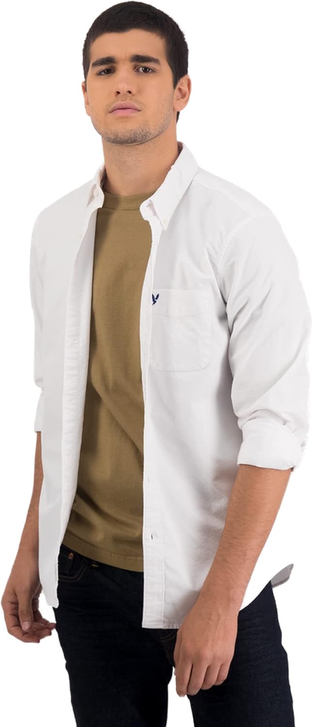American Eagle Men's Slim Fit Oxford Button-Up Shirt
