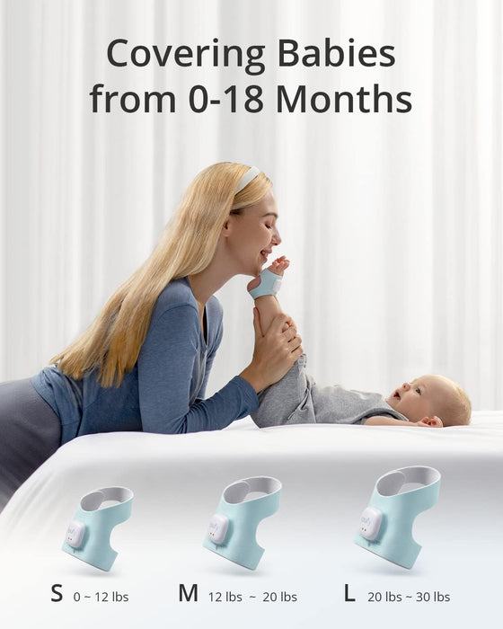 eufy Baby Smart Sock, Track Sleep Patterns and Heart Rate, Smart Baby Monitor, for Babies 0-18 Months, Use for 24 Hours