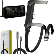 2026 New Sideways Phone Charger - 240W Braided Fast Charge Cable with Built-in Phone Stand, 2-in-1 Invisible Holder Charger Cable for iPhone, for Samsung and USB-C Devices (Type-C to Type-C-240W) - Type-C to Type-C-240W