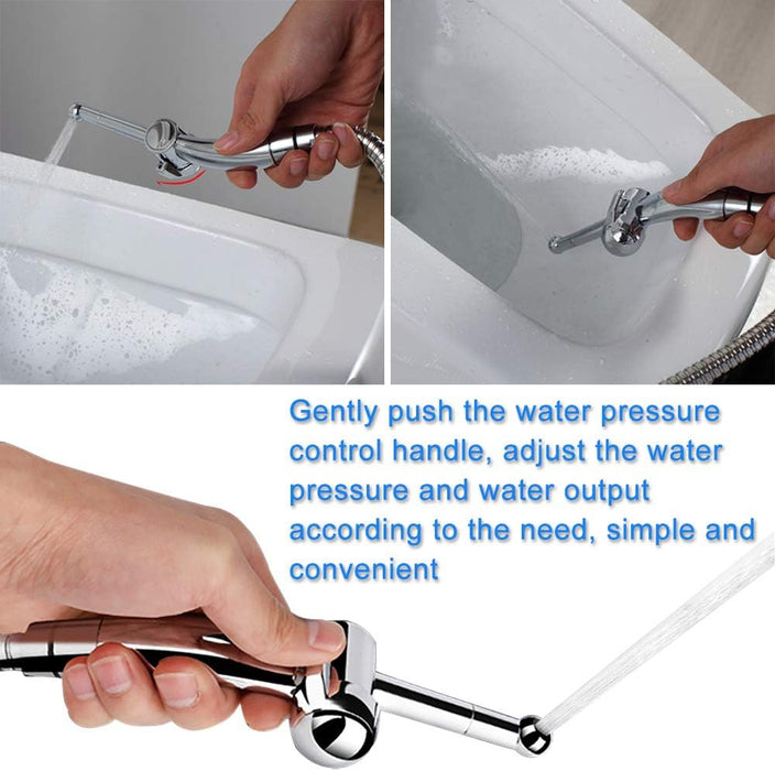 Handheld Bidet Toilet Sprayer Set with Dual Mode Spray Head (Jet/Soft) Premium Brushed Stainless Steel Sprayer for Bidet Attachment, Baby Cloth Diaper Sprayer Set, Bathroom Toilet Clean (Single Mode