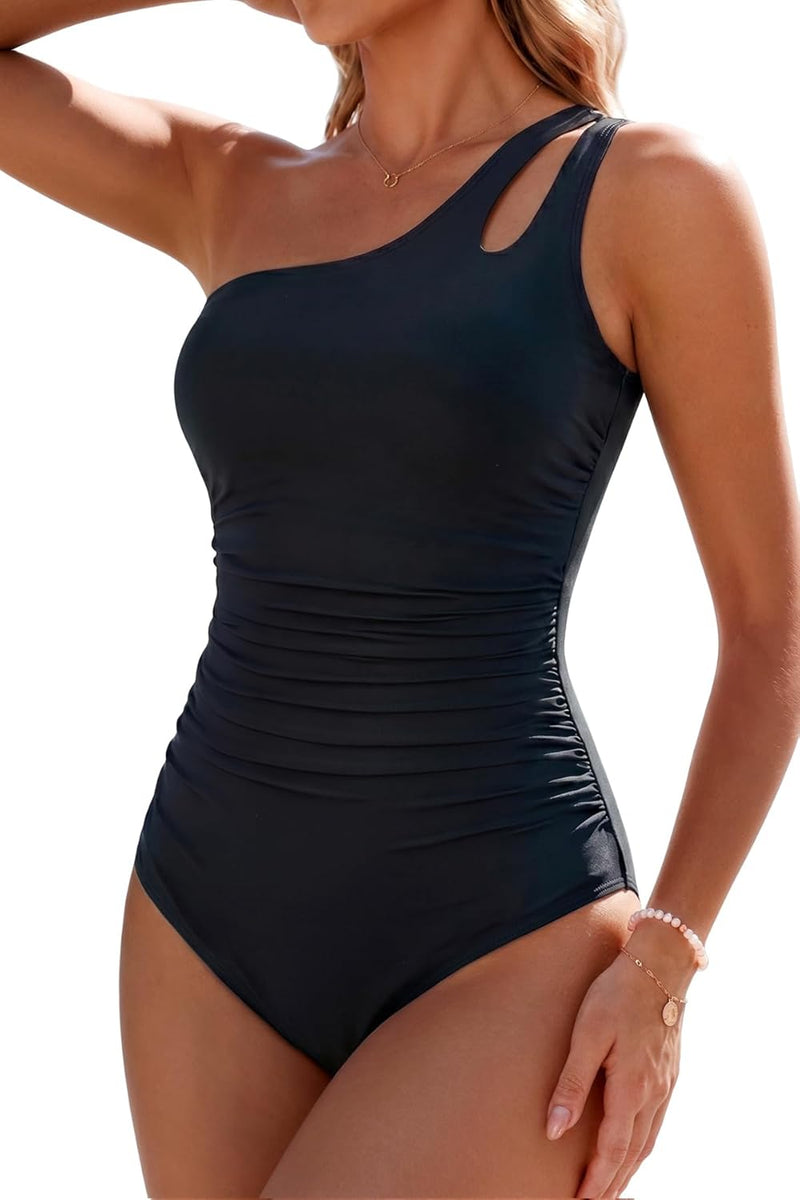 Holipick womens Classic One Piece Swimsuit - Black