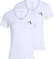 Womens 2-PACK MONOLOGO V-NECK TEE T-shirt - Brilliant White / Brilliant White