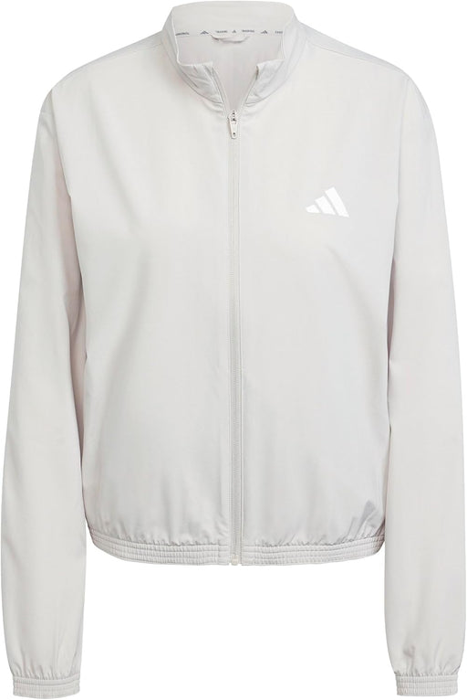 womens Train Essentials 3-Stripes Woven Warm-Up Jacket Sweatshirt - Beige