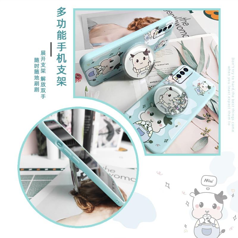 Lulumi-Phone Case For VIVO Y20/Y20i/Y20s/Y30 Standard Edition, Durable quicksand cute Back Cover Kickstand TPU colorful phone case Cartoon protective mobile case Rotatable stand