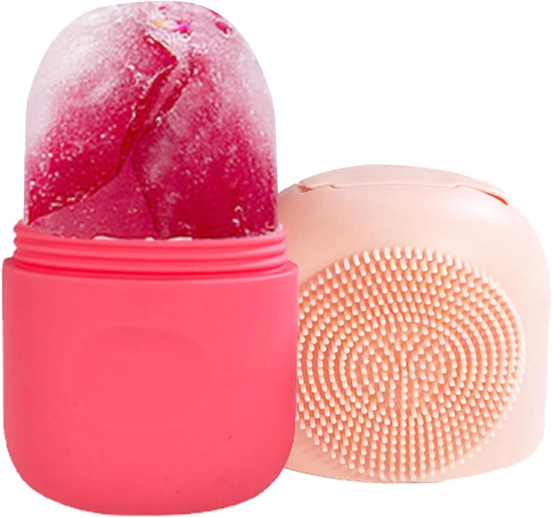 ECVV 2-in-1 Ice Cube Roller Massager for Face, Eyes and Neck Naturally Ice Conditioning and Skin Care, De-Puff Eye Bags, Reusable Massage Silicone Ice Mold