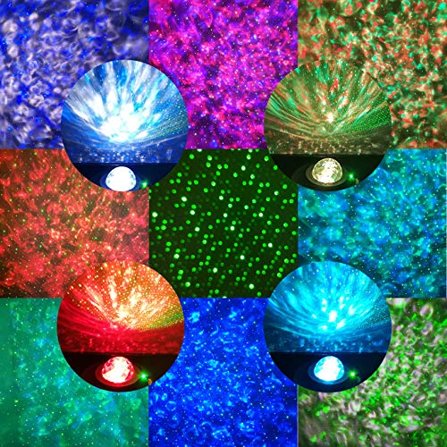 ELECBYTES Star Night Light Projector Bedroom, Galaxy Ocean Wave w/LED Nebula Cloud and Bluetooth Music Speaker As Gifts Decor Birthday Party Wedding Bedroom Living Black Medium BL-XK01