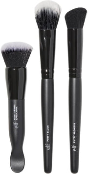 e.l.f. Putty Tools Trio, Set Of 3 Face Makeup Brushes For Putty Products, Helps You Easily Blend Putty Primer, Blush & Bronzer, Vegan & Cruelty-Free