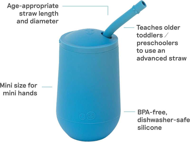 ezpz Happy Cup + Straw System FDA - Blue