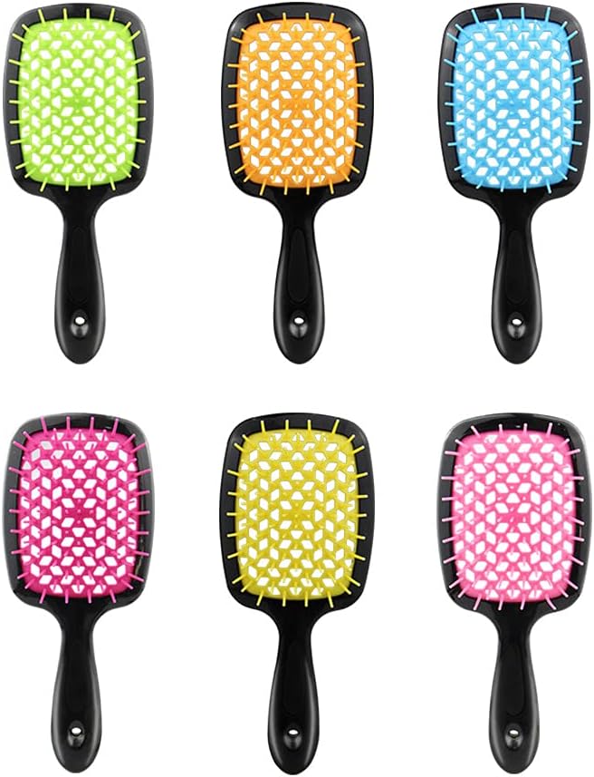ALANX Detangler Hairbrush ï¼ŒMassage Curl Combï¼ŒDetangling Hair Brush for Women, Girls and Kids for Wet, Dryï¼ŒFine, Curly, Thick and Long Hair (WHITE/YELLOW)