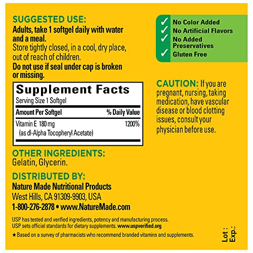 Nature Made E Vitamin 400 IU 100 Liquid Softgels