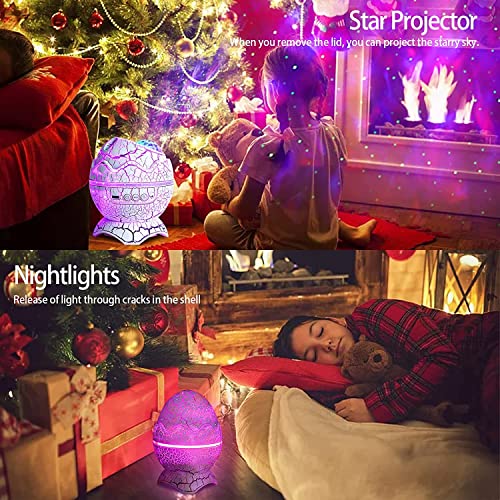 Dinosaur Egg Galaxy Star LED Projector Light with Wireless Music Player, Night Light with White Noise, Nebula, Timer & Remote Control Best Gift & Decoration for Children's and Adults' Bedroom