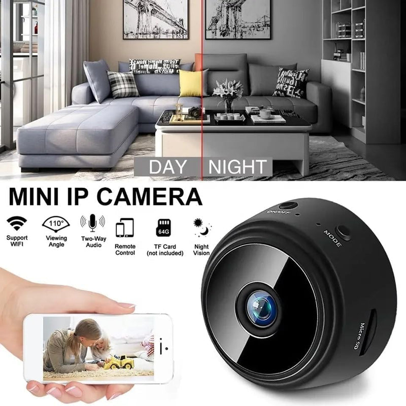 Broski WiFi Sticking Wireless Spy Hidden HD 1080P Portable Round Camera, Indoor Security Camera, Motion Detection, Instant Notifications Night Vision Camera (Black)
