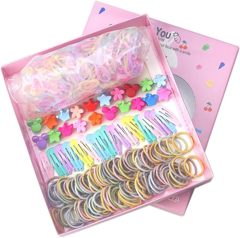 Shining Diva Fashion 780 Pcs Hair Accessories Set, Flower Bow Hair Clips Rubber Band Hair Ties Hairband for Girls Kids Baby Toddlers Women (14861zb) (Multicolor) - Style D - 1160 pcs Combo