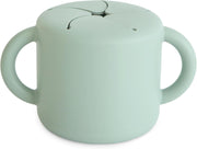 Silicone Baby Snack Cup with Handles - Easy-Grip Baby Cup with Soft Opening for On-the-Go Feeding, 400ml Spill-Proof Food-Grade Container for Baby Food & Snacks Cambridge Blue - Cambridge Blue