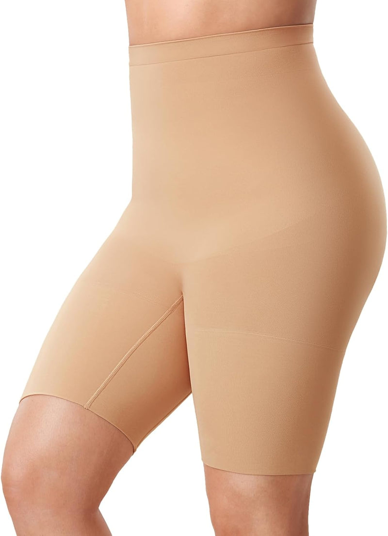 DELIMIRA Women's Shapewear Shorts Panties Tummy Control Plus Size Thigh Slimmer High Waist