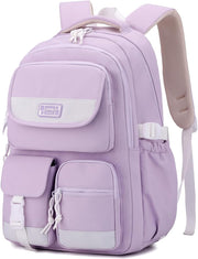 Cute Girls Backpack,Kids School Backpack for Girls Boys,Elementary Middle School Bags Lightweight Bookbag for Teens - Style-a Purple