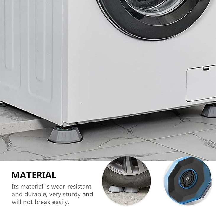 Joyzzz Anti Vibration Pads for Washing Machine, 4PCS Heavy Duty Rubber Shock Absorber Pads, Noise Cancelling Washer Dryer Support, Universal Anti Walk Pads for Most Washing Machines and Dryers