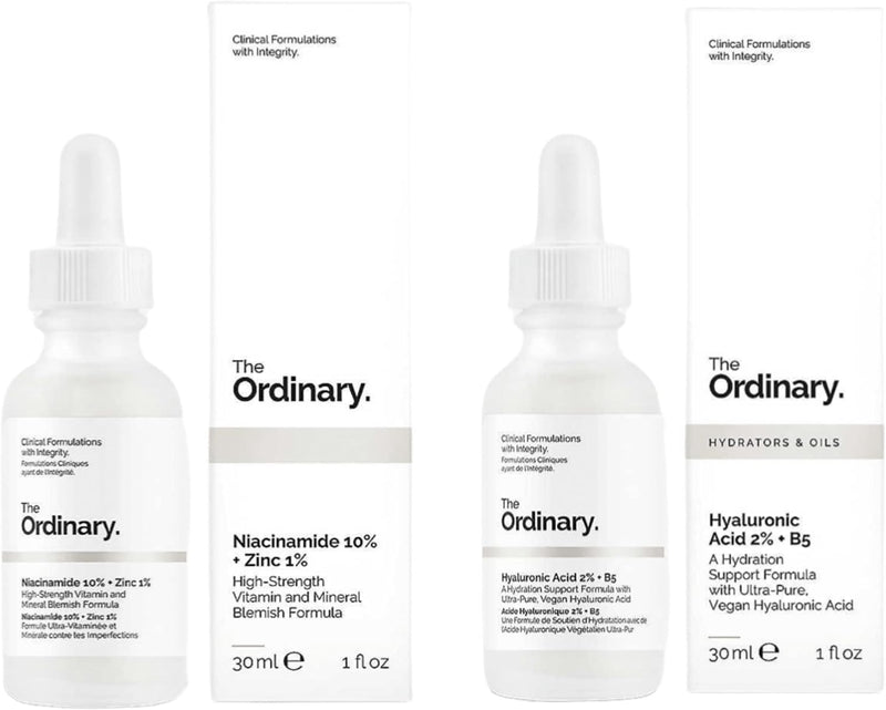 Hyaluronic Acid with 2% + B5 (30ml) and The Ordinary Niacinamide 10% + Zinc 1% (30ml) Bundle Face Care Set