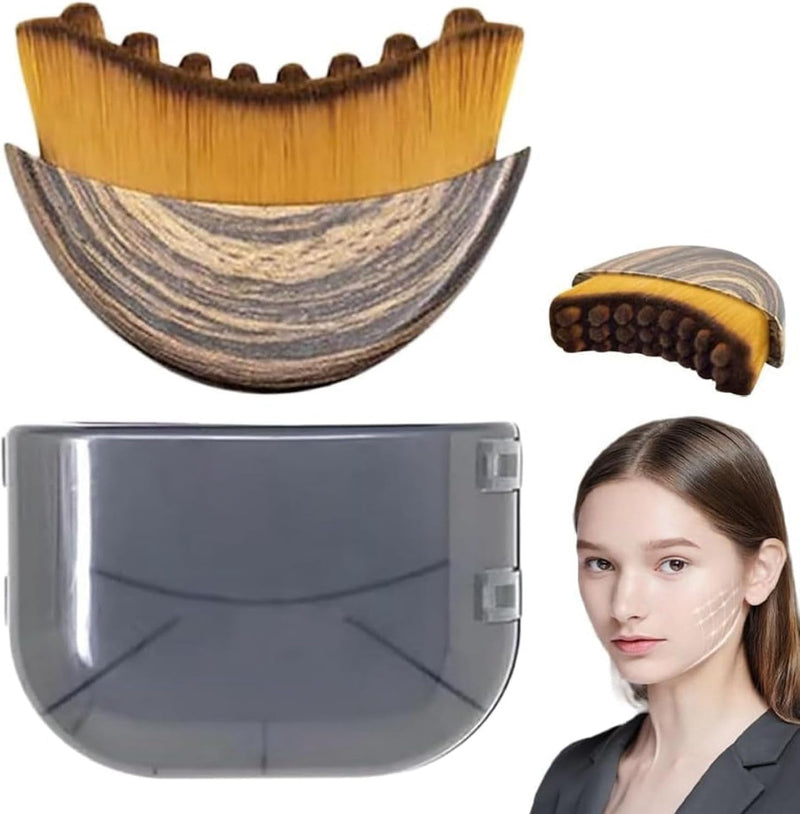 Lymphatic Contour Face Brush Facial Dry Brushing Tool for Jawline, Chin & Face Sculpting Soft Bristle Massager for Lymphatic Drainage, Puffiness Relief, Skin Tightening & Fatigue Relief