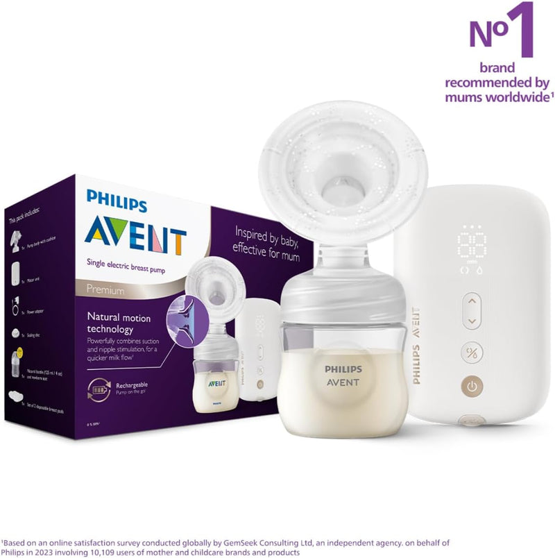 Philips-Avent SINGLE ELECTRIC CORDLESS BREAST PUMP, Clear (SCF396/11)