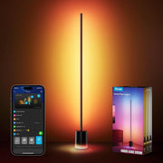 Floor Lamp 2, RGBIC Smart Floor Lamp for Living Room, Bedroom 1725lm, Warm Cool White LED, 2200K-6500K, Compatible with SmartThings, Matter, Alexa, Music Sync, Scene Modes, Black(1 Pack)