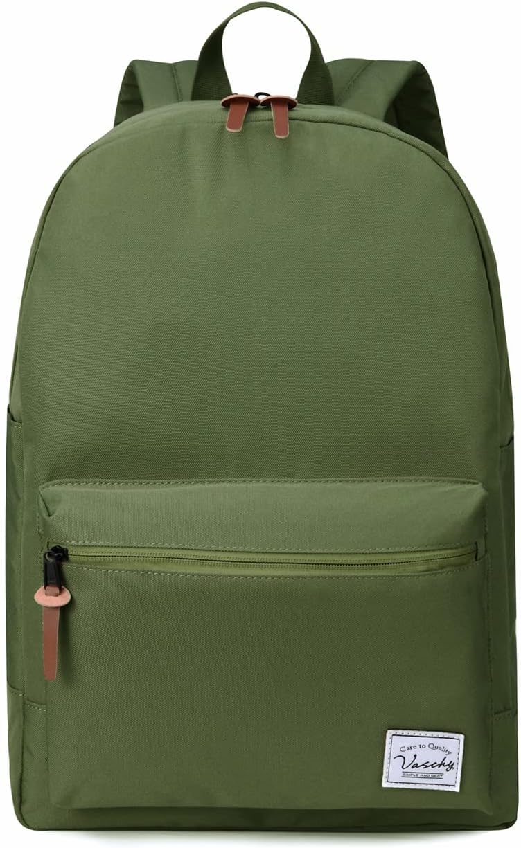 Backpack for Mens Women, VASCHY Lightweight Casual Classic Water resistant Unisex Backpack fits 15 inch Laptop for Travel Business