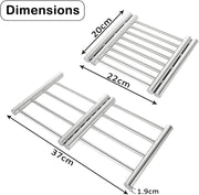 HEXAR Stainless Steel Extendable Coaster, Hot Pot Placement Trivet, 22 to 37cm for Home Kitchen Dining Table, More Than Two Pots, Table Mat Kitchen Dining Tableware Accessories