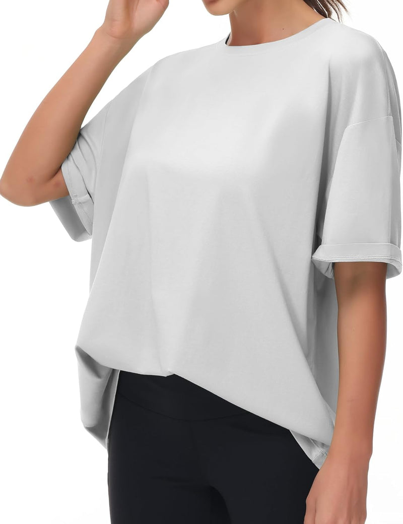 THE GYM PEOPLE Women's Casual Oversized T-Shirts Summer Crewneck Short Sleeve Workout Basic Tee Tops