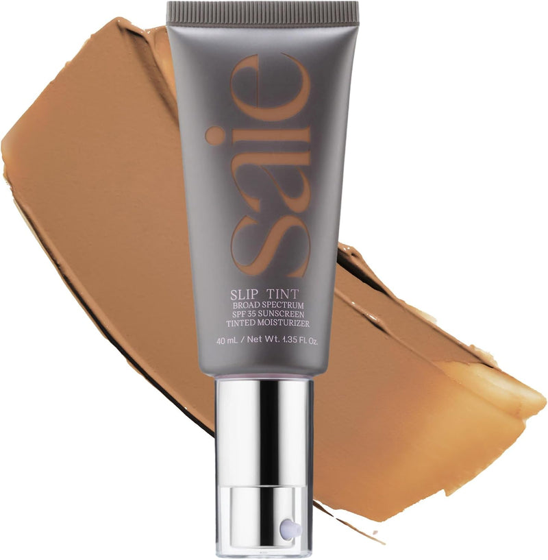 Slip Tint SPF 35 Tinted Moisturizer - Light Coverage Moisturizer + Broad Spectrum Zinc Oxide Sunscreen with Hydrating Hyaluronic Acid - Shade Three (1.35 oz) - Medium to tan with golden undertones