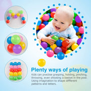 Mumoo Bear Pit Balls 100 Pack BPA Free 6 Colors Hollow Soft Plastic Balls for Kids Birthday Pool Tent Party Props Summer Water Bath Toy (6cm)